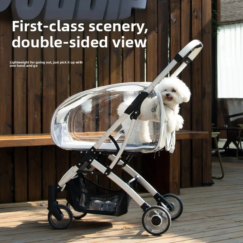 Pet Stroller Carrier - Outdoor Carrier Transparent Pet Stroller Lightweight