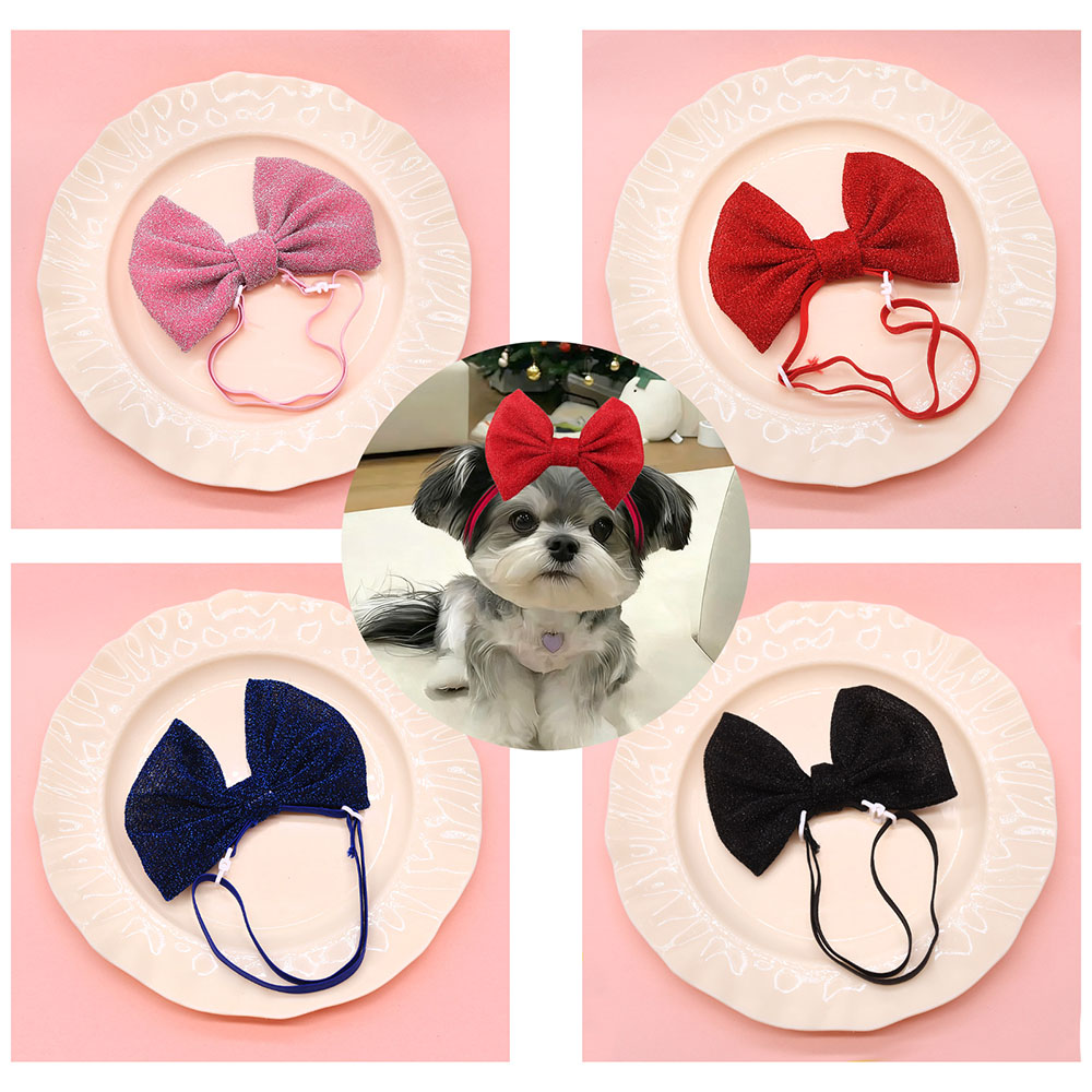 Pet Supplies In Bulk - 1PC Adjustable Dog Bows Elastic Bands