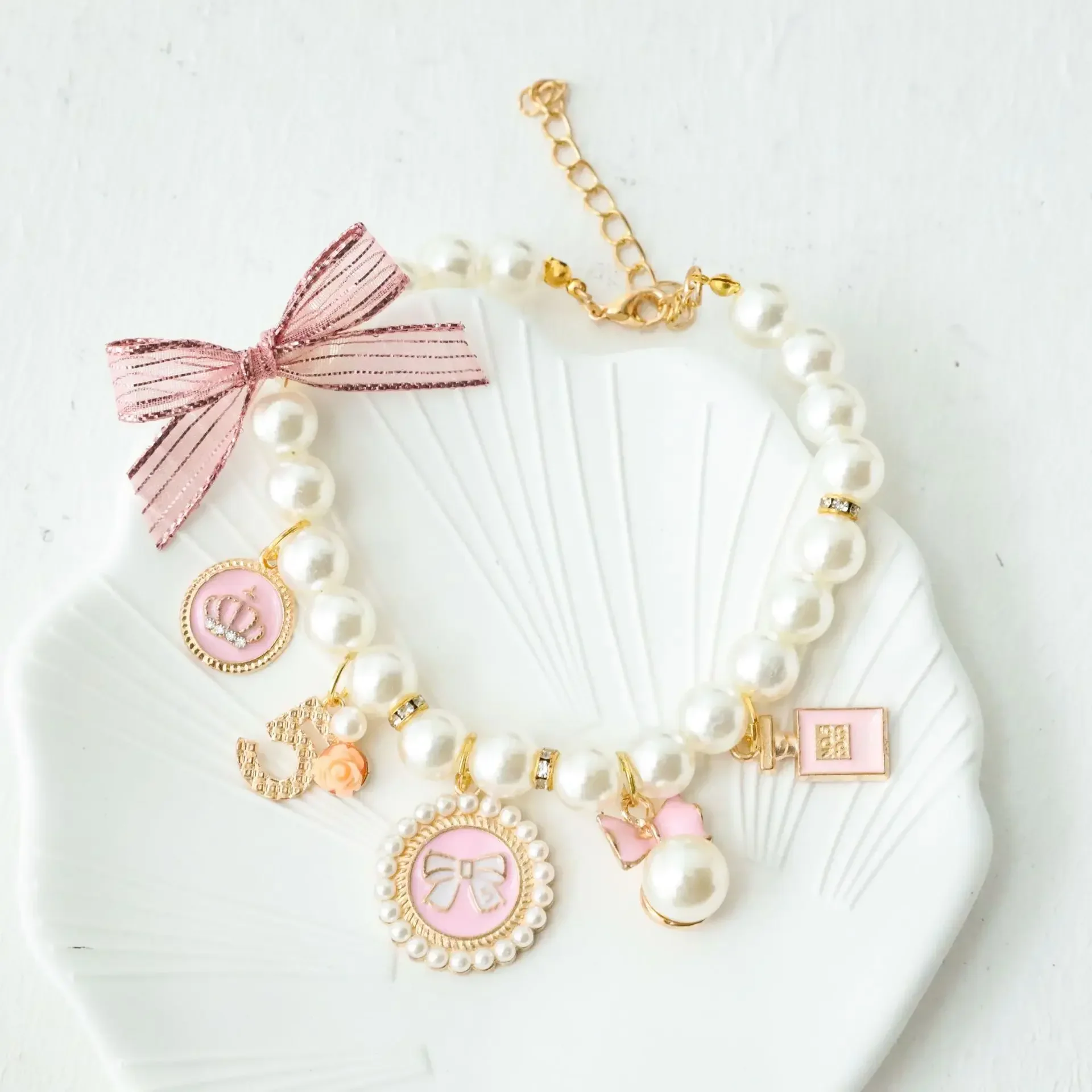 Pet Supplies In Bulk - Pet Bow Pearl Collar Cat Jewelry