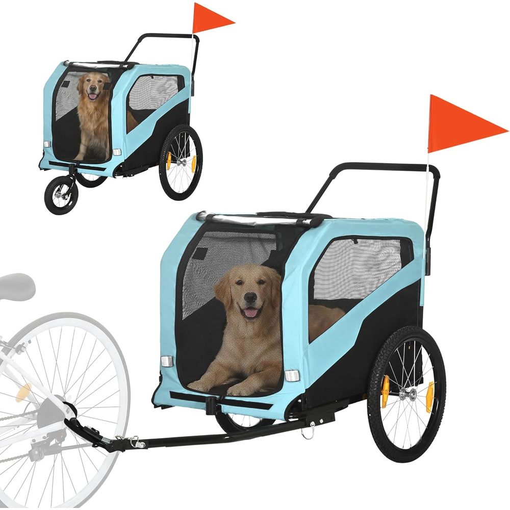 Pet Stroller Carrier - 2-in-1 Dog Bike Trailer Pet Stroller