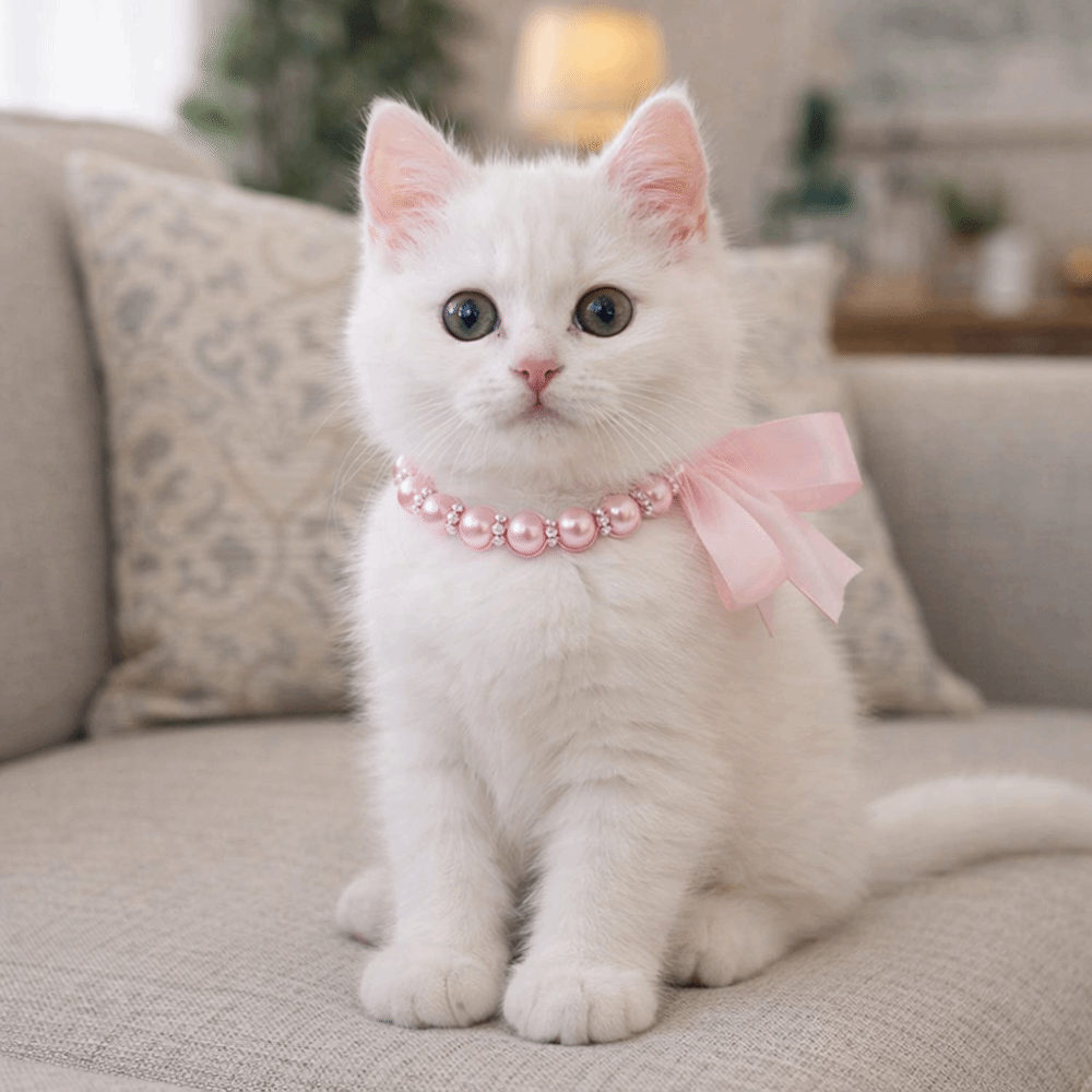 Pet Supplies In Bulk - Adjustable Pet Pearl Necklace Bling Simulated