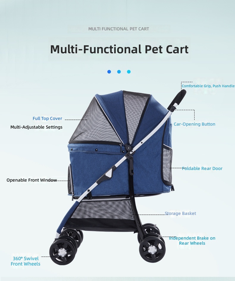 Lightweight Foldable Pet Strol - огляд і ціна Pet Stroller Carrier
