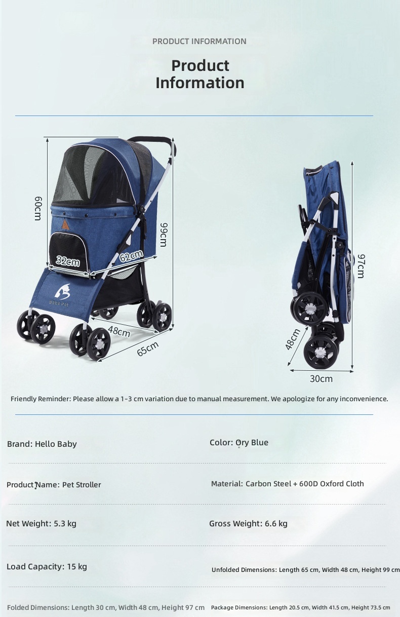 Lightweight Foldable Pet Strol - огляд і ціна Pet Stroller Carrier