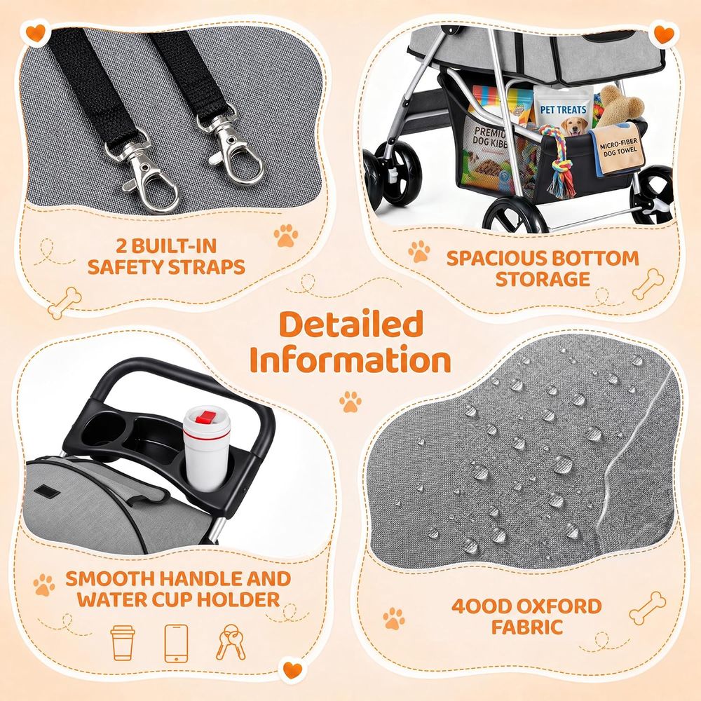 Pet Stroller, Cat/Dog Stroller - огляд і ціна Pet Stroller Carrier