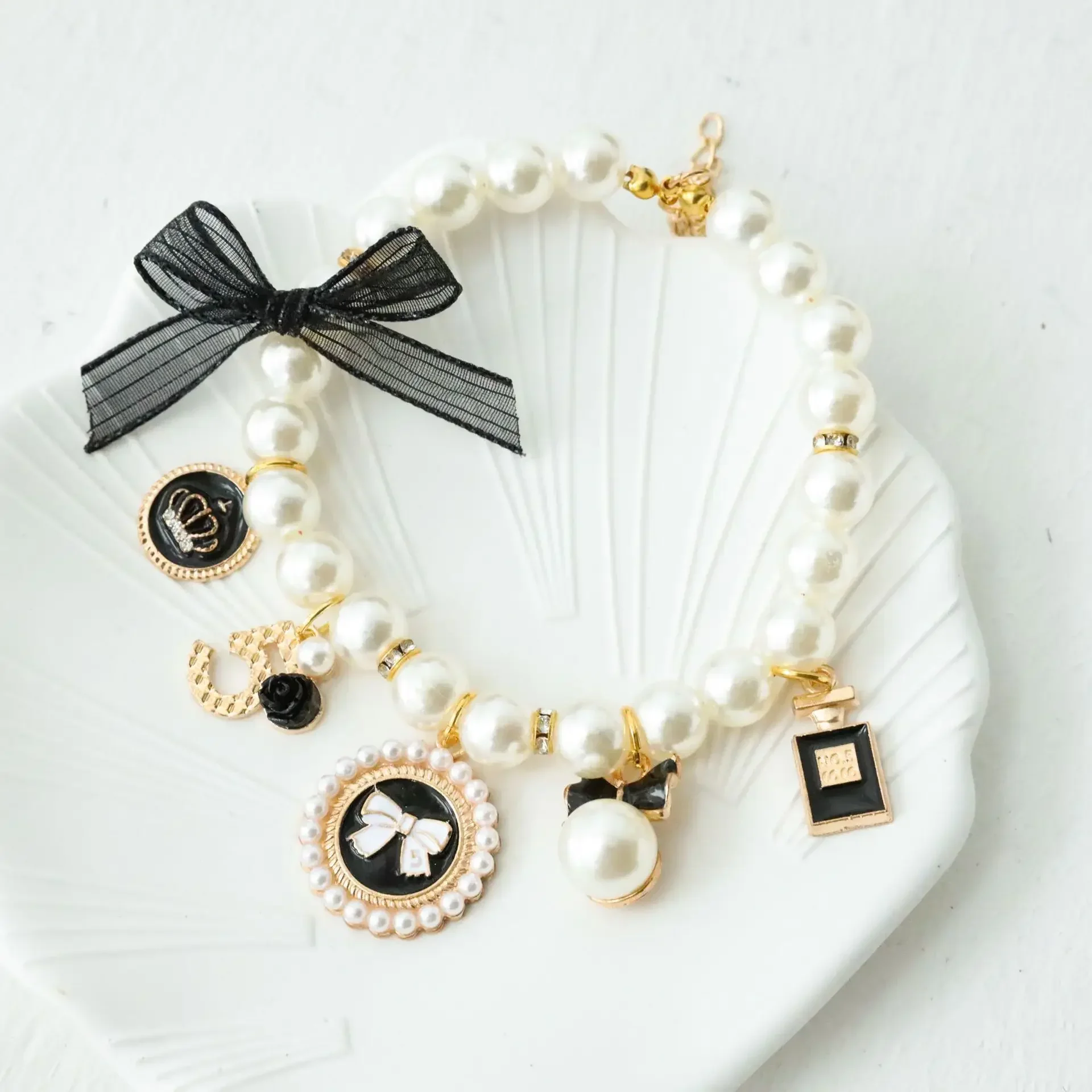 Pet Bow Pearl Collar Cat Jewel - огляд і ціна Pet Supplies In Bulk