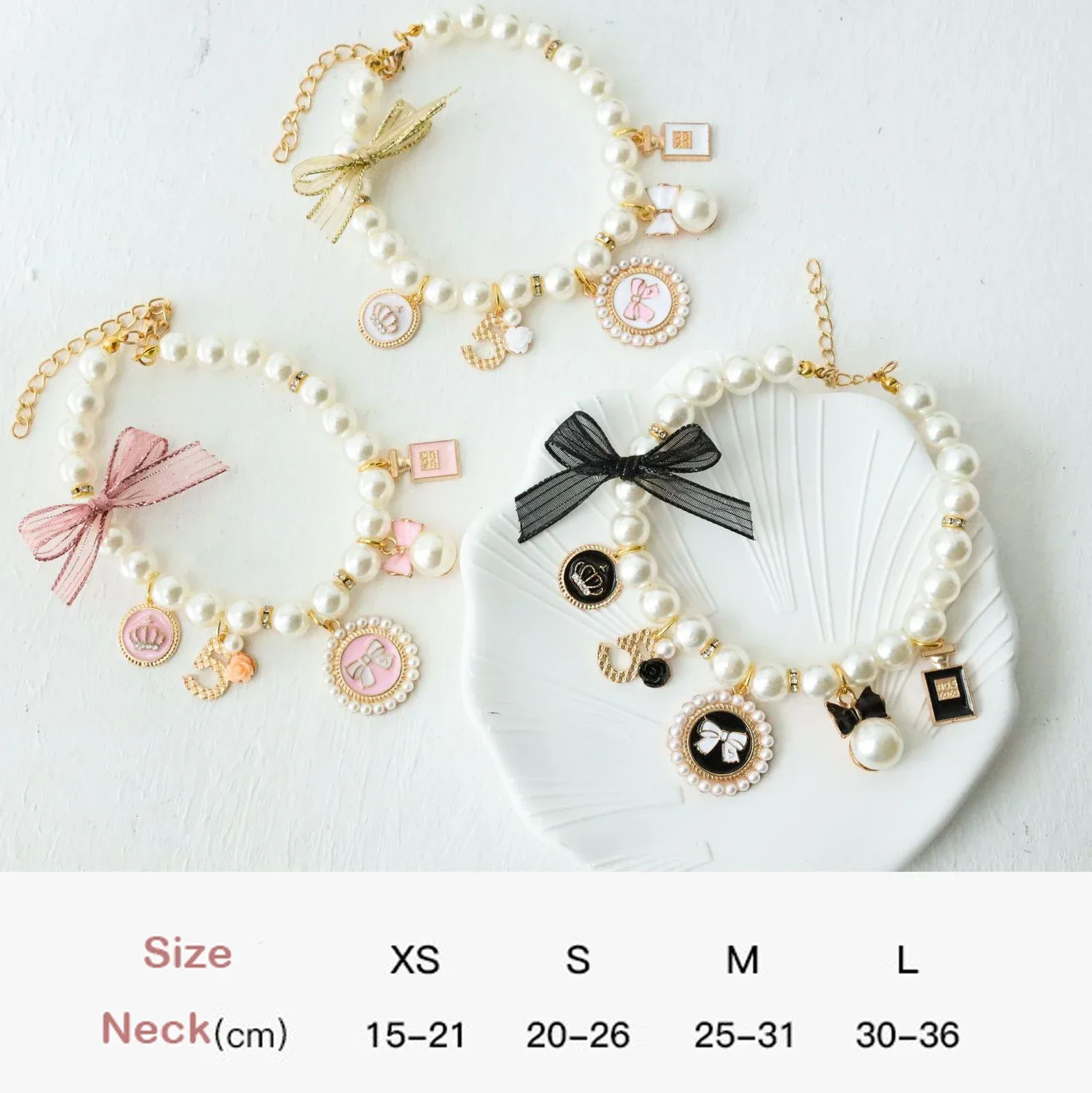Pet Bow Pearl Collar Cat Jewel - огляд і ціна Pet Supplies In Bulk