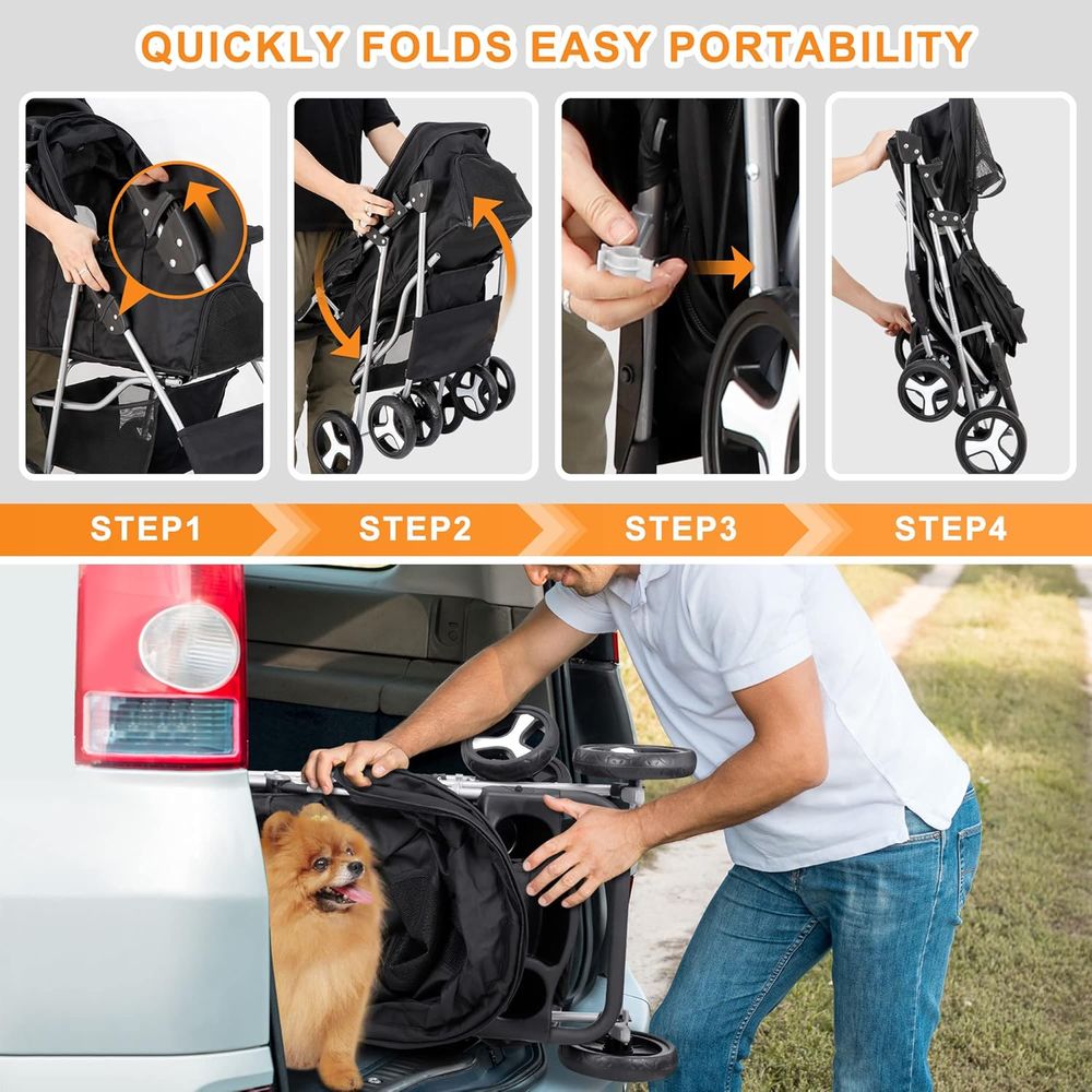Pet Stroller Dog Cat Stroller  - огляд і ціна Pet Stroller Carrier